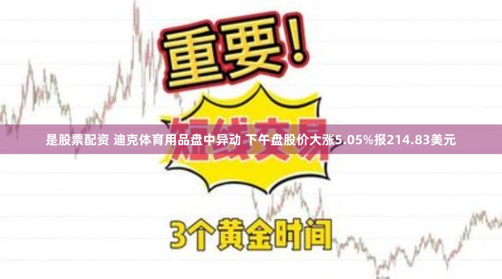 是股票配资 迪克体育用品盘中异动 下午盘股价大涨5.05%报214.83美元