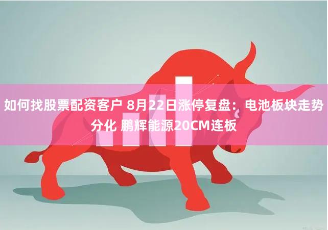 如何找股票配资客户 8月22日涨停复盘:电池板块走势分化 鹏辉能源20CM连板