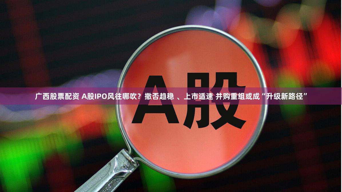 广西股票配资 A股IPO风往哪吹？撤否趋稳 、上市适速 并购重组或成“升级新路径”