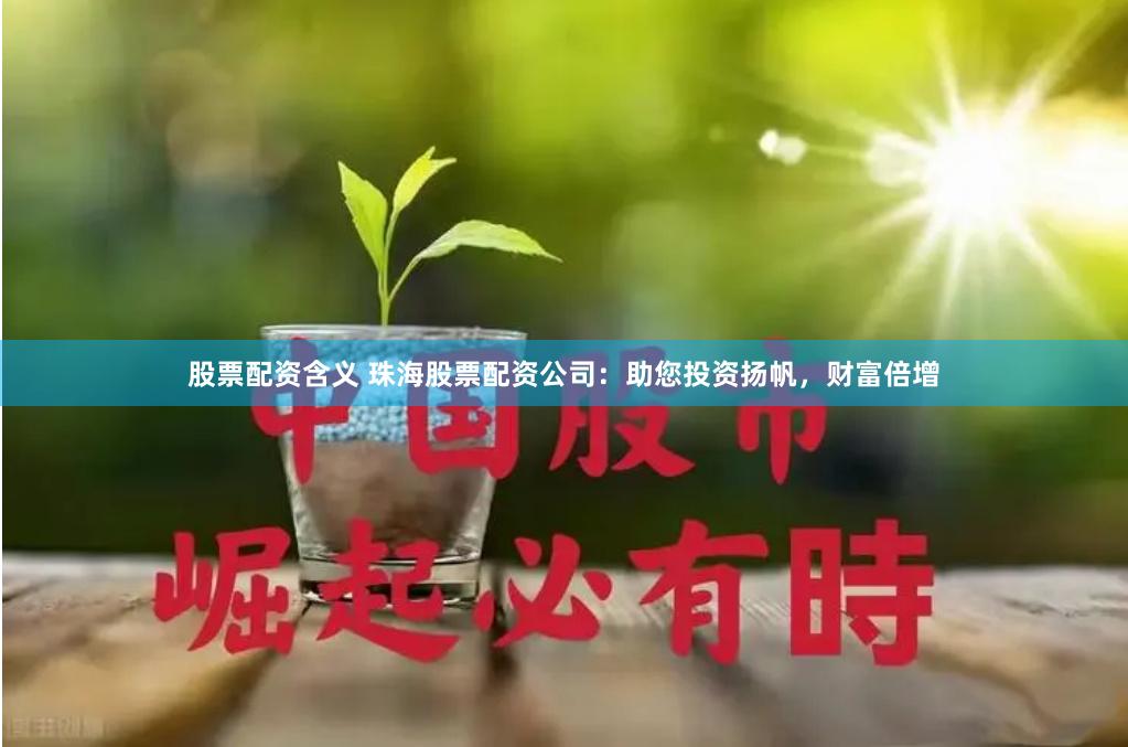 股票配资含义 珠海股票配资公司：助您投资扬帆，财富倍增